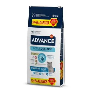 Advance Active Defense Adult Sterilized Peru e Cevada ração para gatos