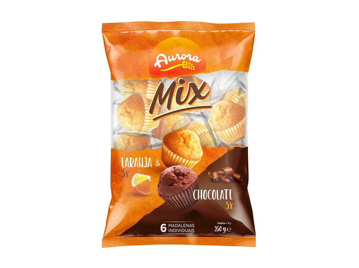 Madalenas Aurora mix laranja e chocolate 250 g