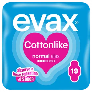 Pensos Higiénicos Cottonlike Normal com Abas Evax