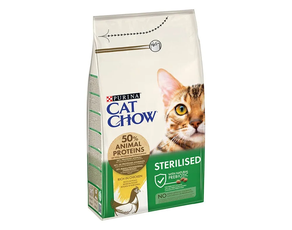 Ração para gato CAT CHOW esterilizado com frango 1,5 kg