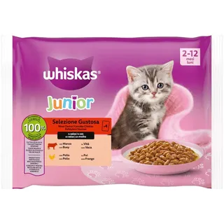 Comida Húmida para Gato Júnior Vaca e Frango em Molho Whiskas