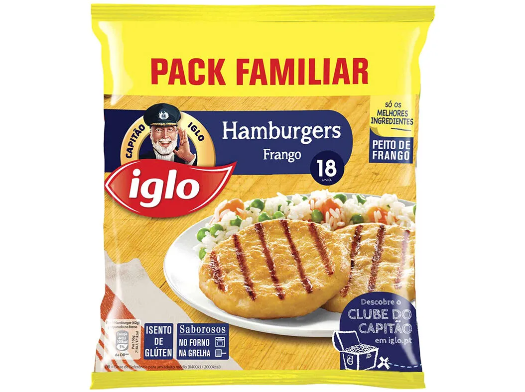 Hamburgueres IGLO frango sem gluten 18 un 1080 g