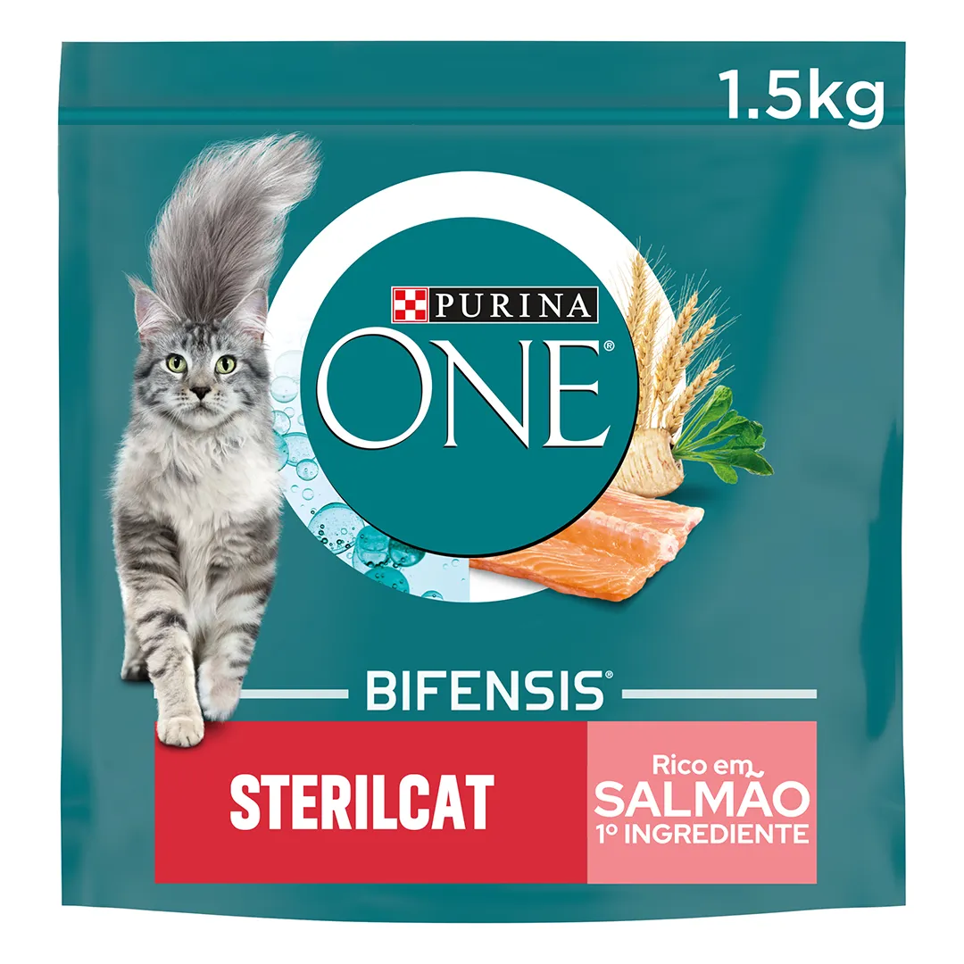 Comida Seca para Gato Esterilizado com Salmão