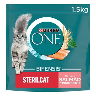 Comida Seca para Gato Esterilizado com Salmão Purina One