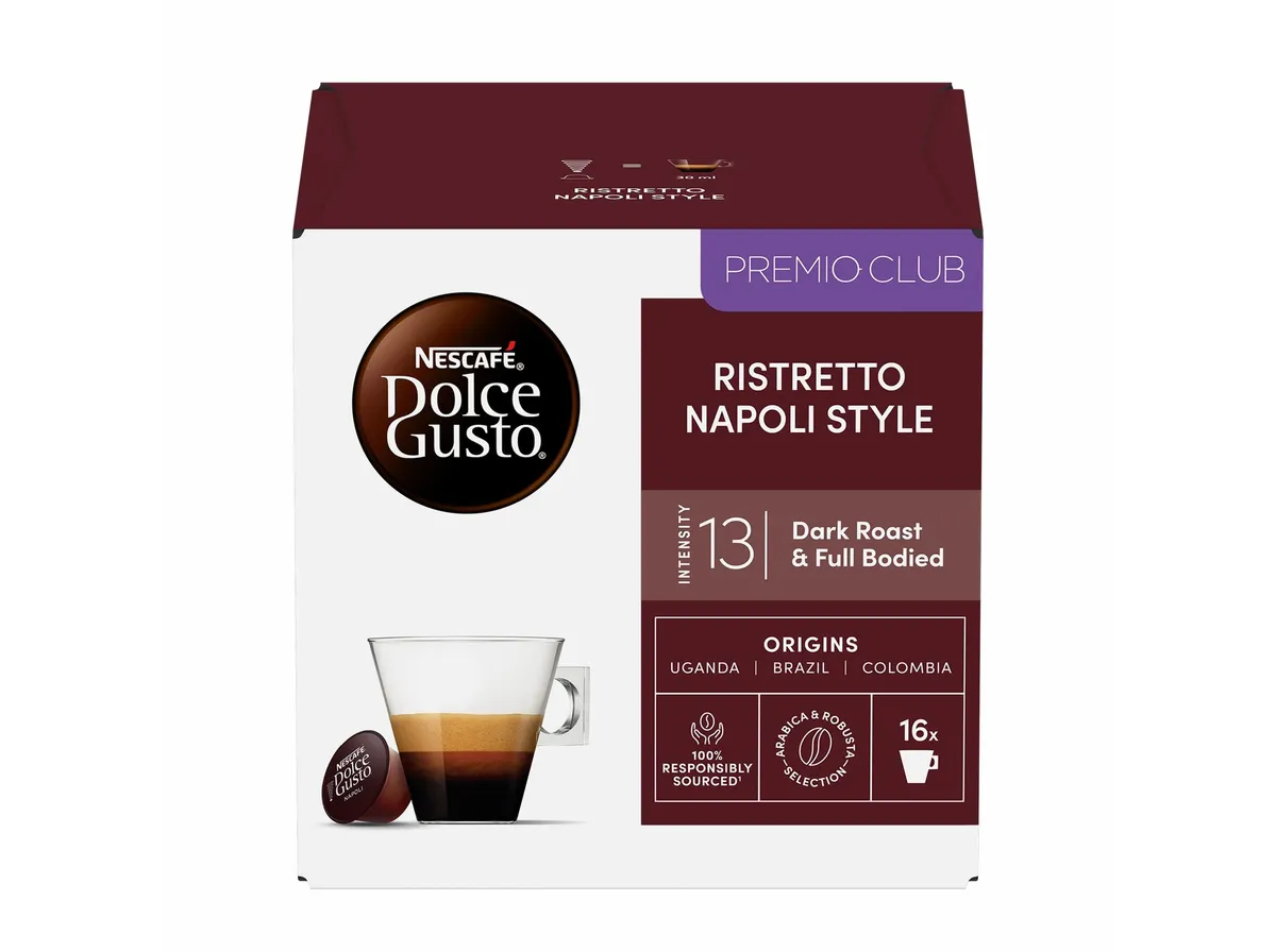 Cápsulas Dolce Gusto café ristretto napoli 16un