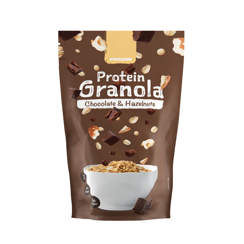 Granola Proteica de Chocolate e Avelã