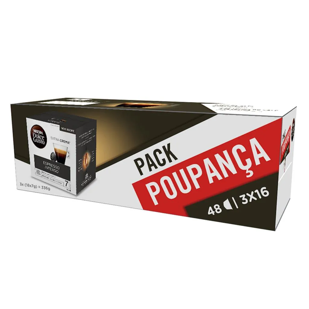 Café em cápsulas dolce gusto intenso, 3x16 cápsulas