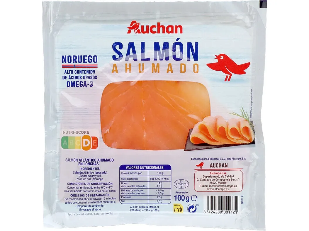 Salmão fumado Auchan 100 g