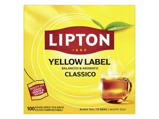 Chá Lipton preto yellow label 100 saquetas