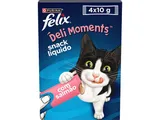 Snack líquido para gato Felix deli moments salmão 4 x 10 g