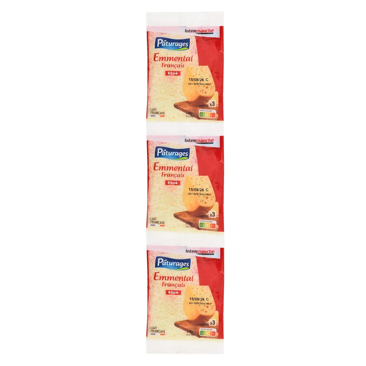 Queijo Emmental Ralado 3x70g