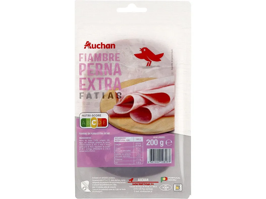 Fiambre da perna extra Auchan fatias 200 g