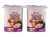 Iogurte Auchan pedaços frutos vermelhos 4 x 125 g