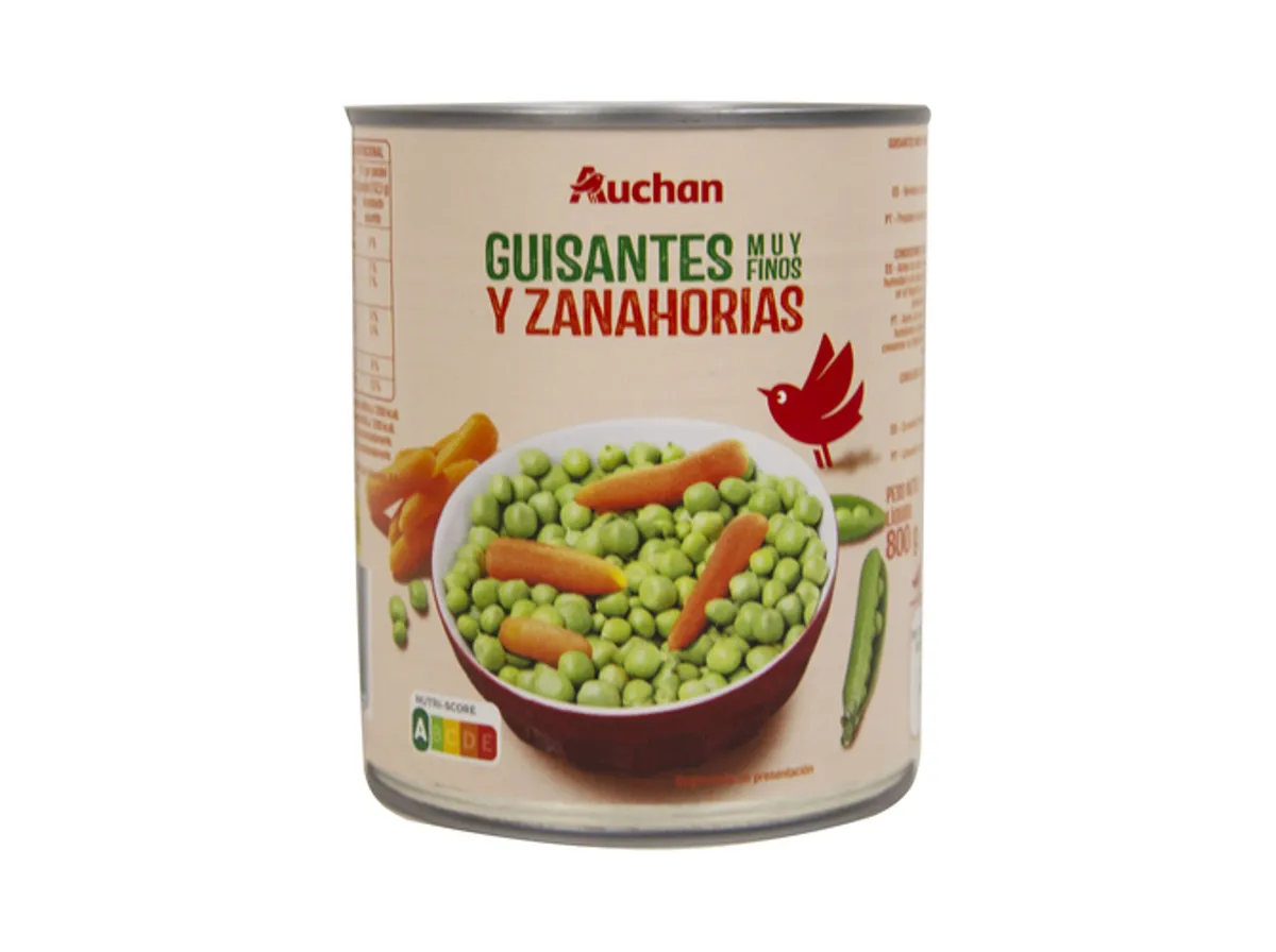 Ervilhas Auchan com cenouras 850(530)g