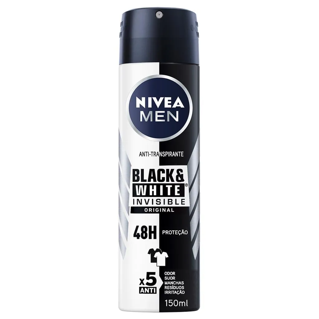 Desodorizante spray black & white invisible, 150 ml