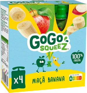 Bolsas de Fruta Maçã e Banana Pack 4 GoGo squeeZ