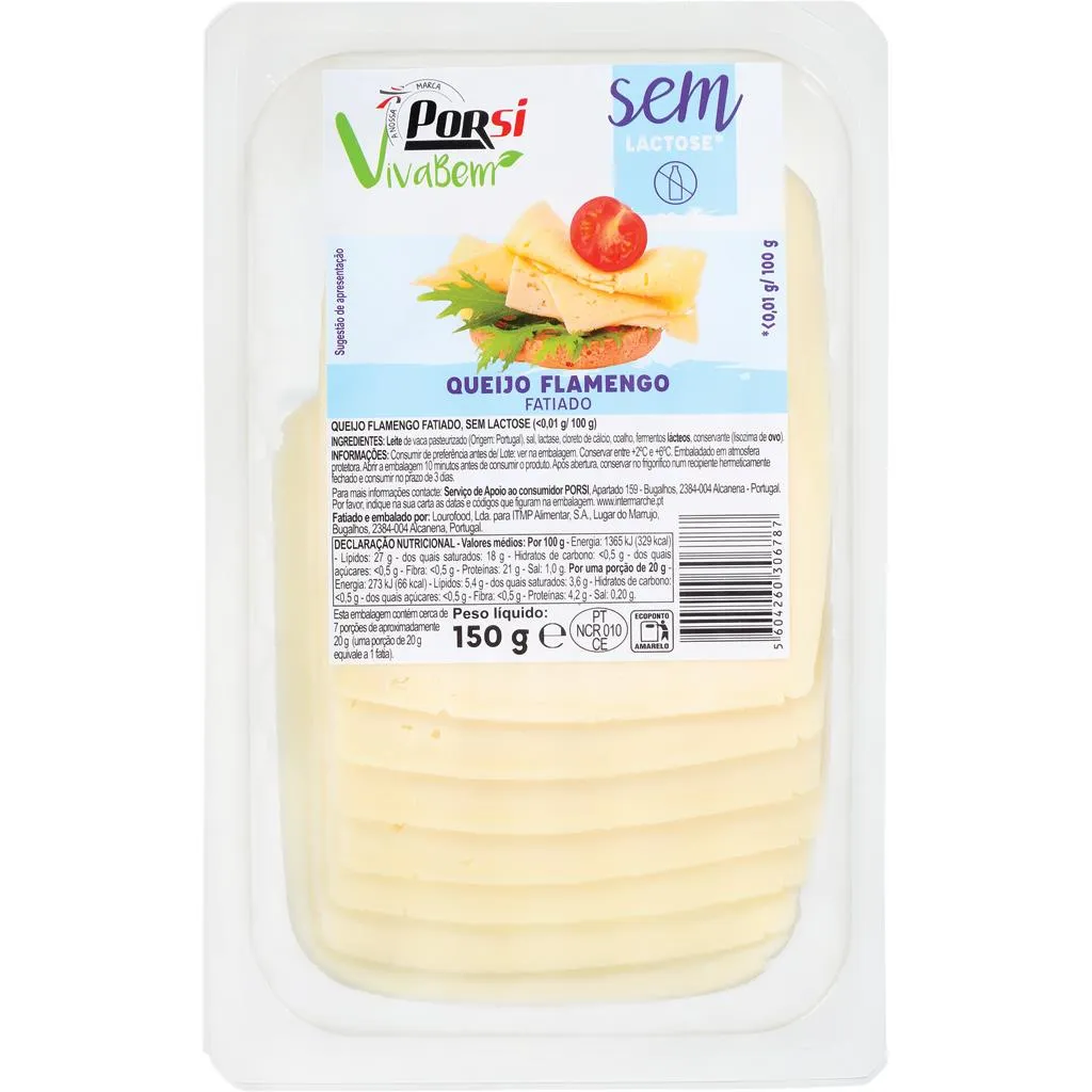 Queijo Flamengo sem Lactose Fatiado 150g