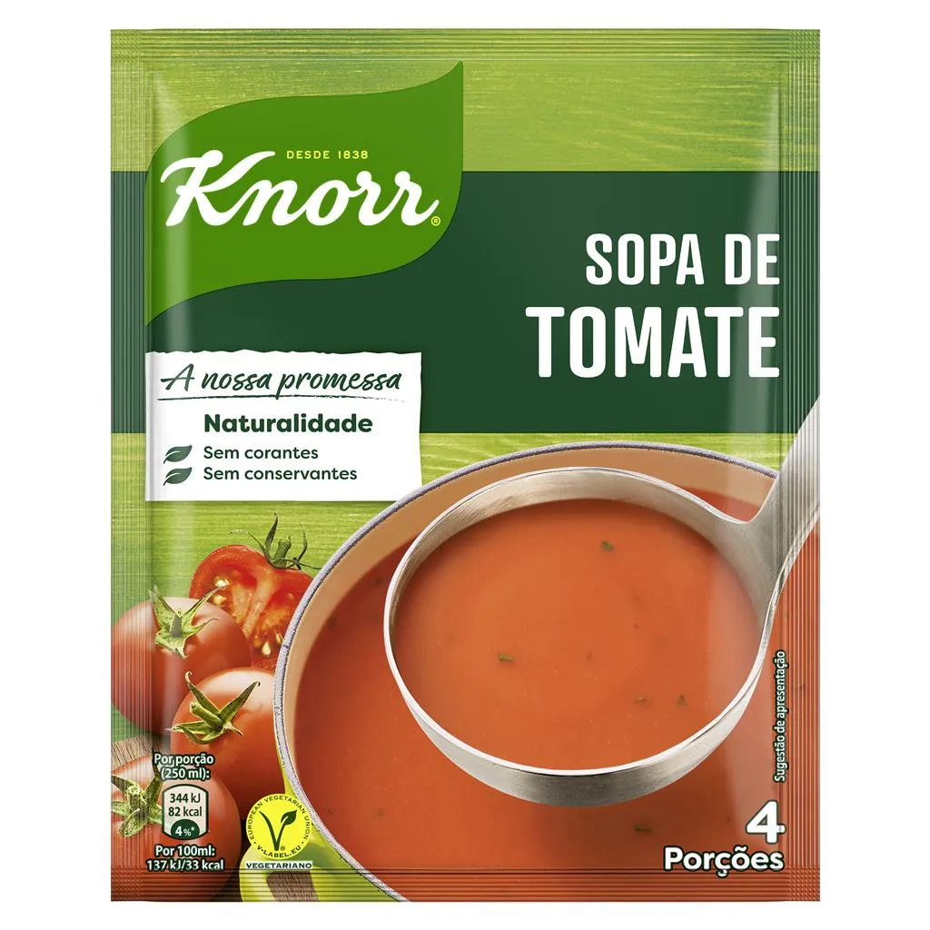 Sopa de tomate, embalagem de 90g