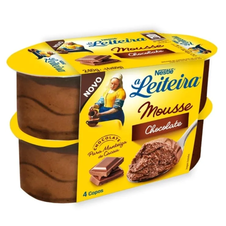 Mousse chocolate de leite A Leiteira Nestlé 4x60 g