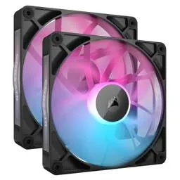 Ventoinha 140mm Corsair iCUE Link RX140 RGB 1700RPM 4 Pinos PWM Preta (Dual Pack)