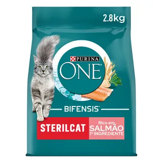 Comida Seca para Gato Esterilizado com Salmão Purina One