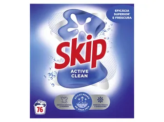 Detergente roupa máquina pó SKIP active clean 76d