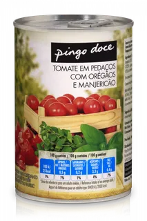 Tomate em Pedaços com Oregãos e Manjericão Pingo Doce