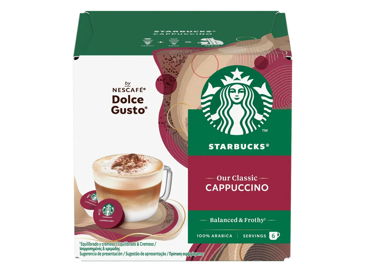 Cápsulas Starbucks compatível dolce gusto cappuccino 6un