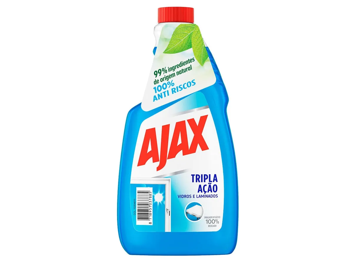 Spray limpa vidros recarga tripla ação AJAX 500 ml