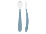 Colher Chicco silicone 6m+ azul 2un
