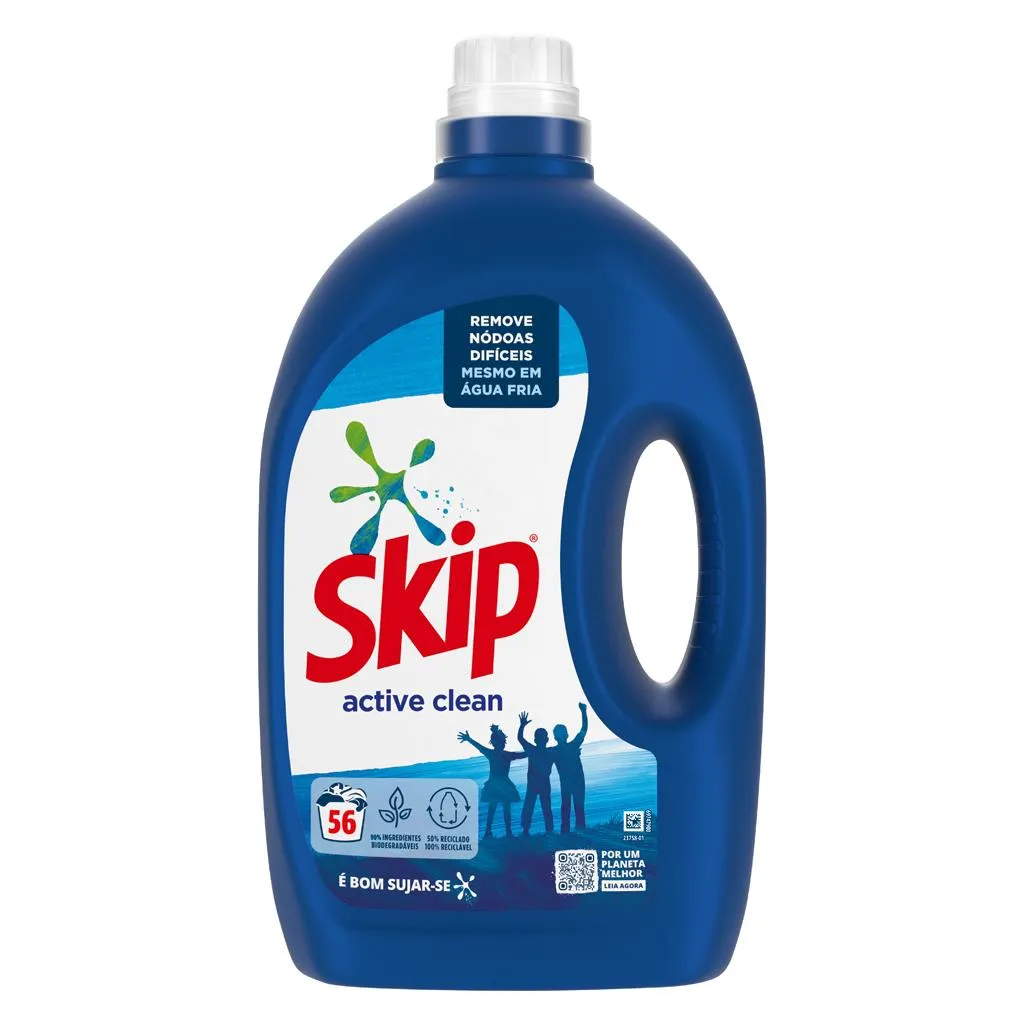 Detergente máquina roupa líquido active clean, 56 doses