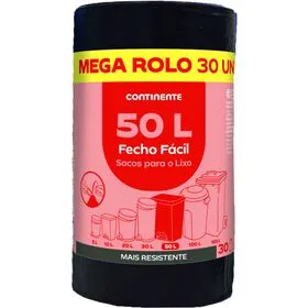 Sacos Lixo Fecho Fácil 50 lt Continente