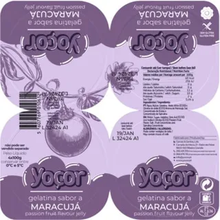 Gelatina de Maracujá Pack 4 embalagem 100 g - Yoçor