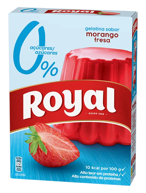 Gelatina em Pó de Morango 0% Açúcar
