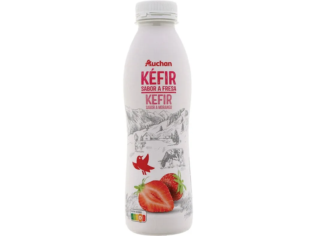 Kefir líquido Auchan morango 500 g