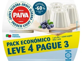 Queijo fresco light Paiva leve 4 pague 3 4 x 62,5 g
