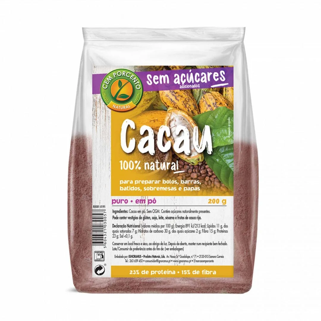 Cacau Puro em Pó sem Açúcar