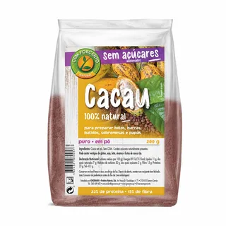 Cacau Puro em Pó sem Açúcar Cem Porcento