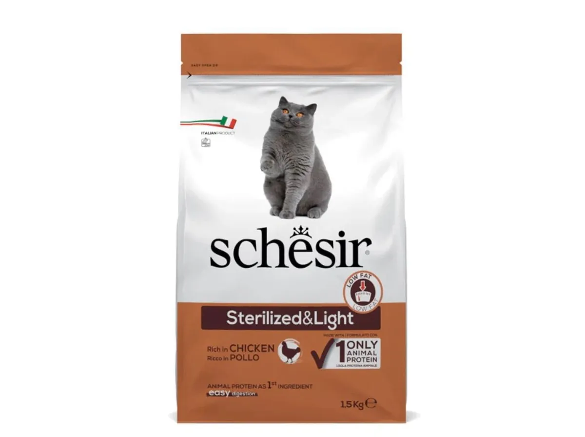 Ração para gato Schesir esterilizado frango 1,5 kg