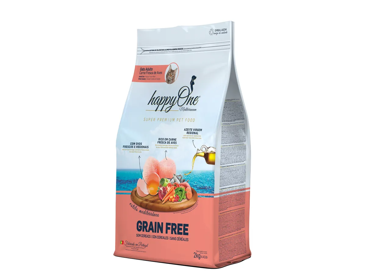Ração Happyone Mediterraneum gato adulto 2 kg