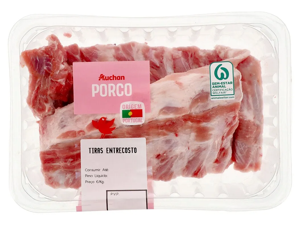 Tiras de entrecosto porco Auchan kg