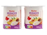 Iogurte Auchan pedaços pêssego 4 x 125 g