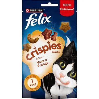 Snack para gato crispies vaca e frango, embalagem de 45g Felix