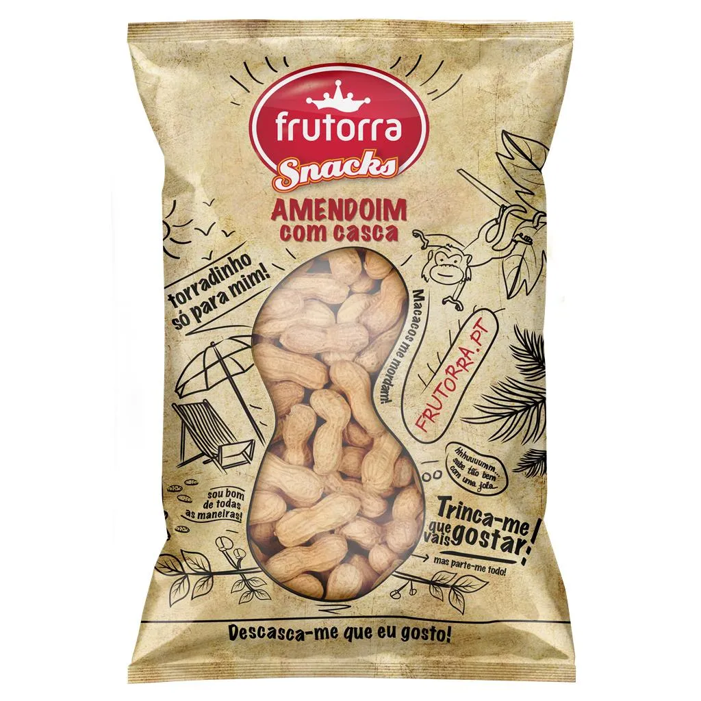 Amendoim torrado com casca, embalagem de 500g