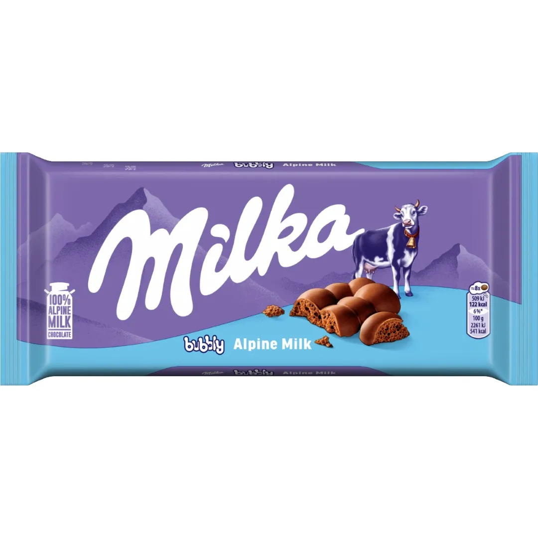 Tablete de Chocolate Milka Bubbly