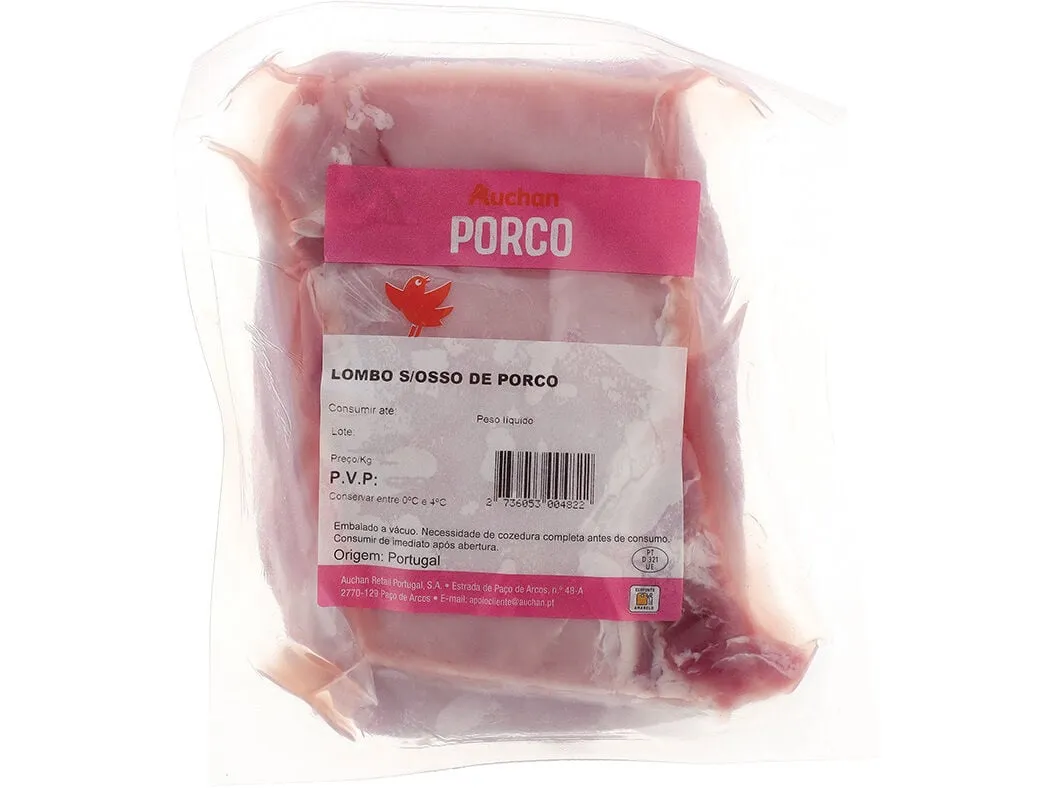 Lombo de porco sem osso vacuo Auchan kg