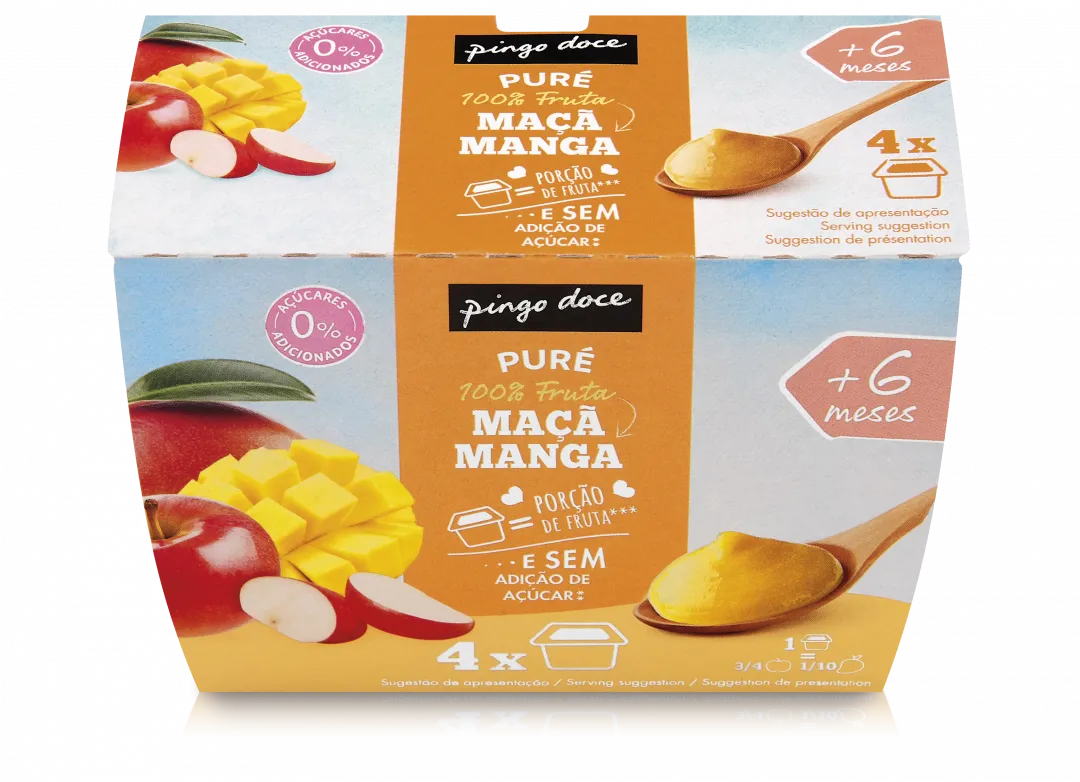 Puré de Fruta Maçã e Manga