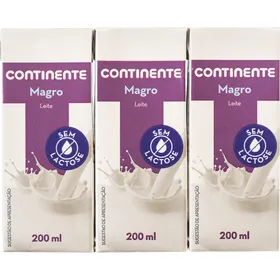 Leite UHT Magro sem Lactose Continente