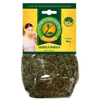 Chá hortelã pimenta, embalagem de 40g Cemporcento