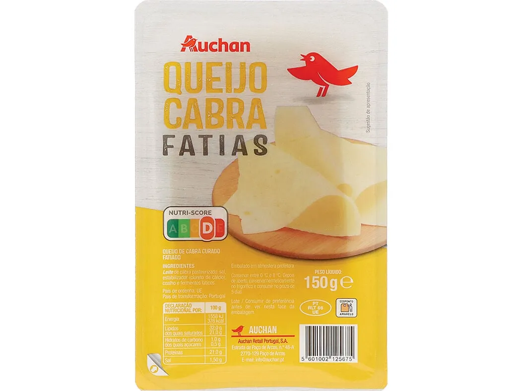 Queijo cabra Auchan fatias 150 g
